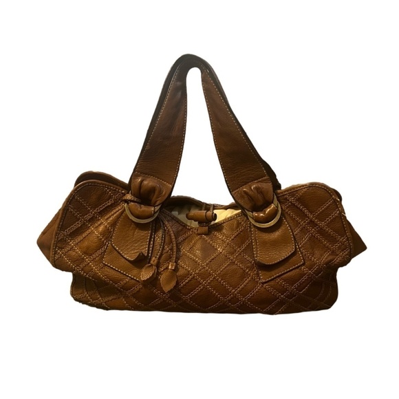 Gianni Bini Brown Genuine Leather Purse Shoulder Bag‎ Tote Hobo Satchel - Picture 2 of 16